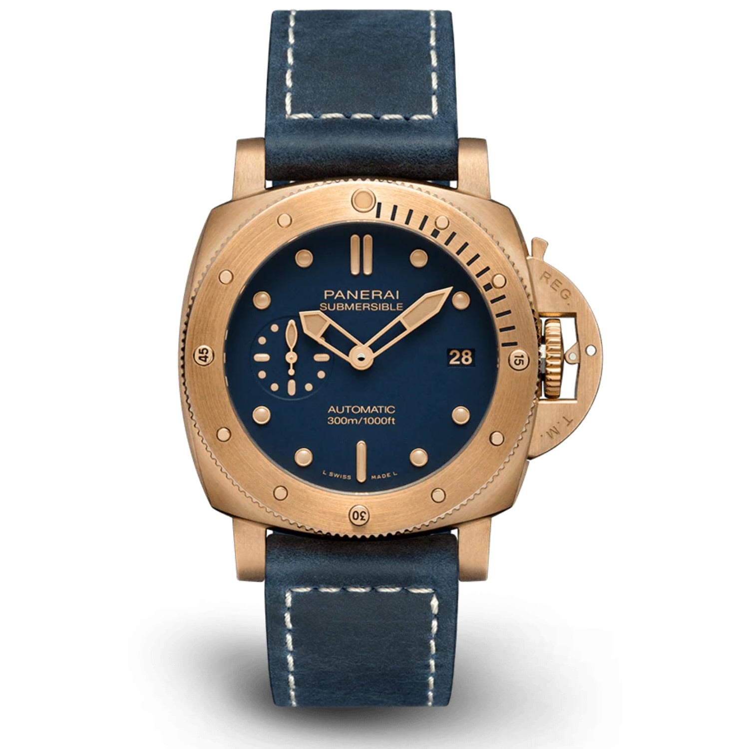 Panerai Submersible Bronzo Blu Abisso PAM01074 - Azzam Watches 