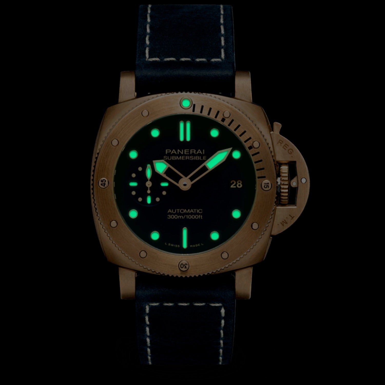 Panerai Submersible Bronzo Blu Abisso PAM01074 - Azzam Watches 